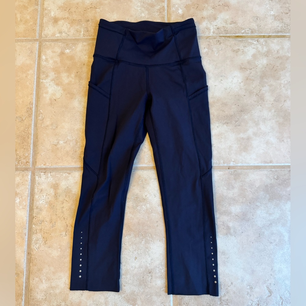 lululemon athletica Navy High-Rise Leggings with reflective Ankle spot